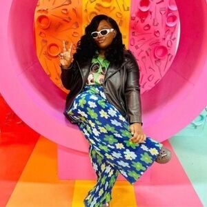 Sammy B Pleated High Waist Floral Pants